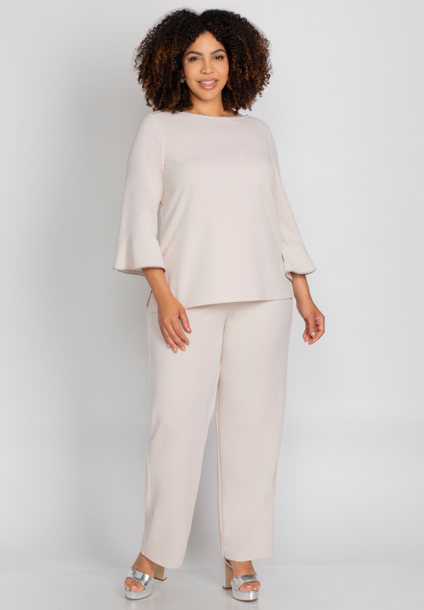 Flounce Top & Pant 2-Piece Pant Suit image number 0
