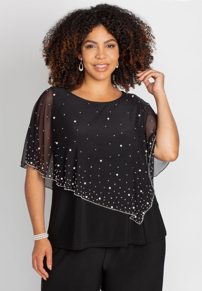 Chiffon Overlay Top & Pant Duet image number 2