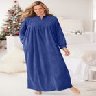 Smocked Velour Long Robe image number null