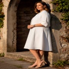 Plus Size Elbow Sleeve Fit-and-Flare Dress with Bolero Jacket &ndash; 2-Piece Suit image number null