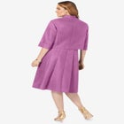 Plus Size Elbow Sleeve Fit-and-Flare Dress with Bolero Jacket – 2-Piece Suit image number null
