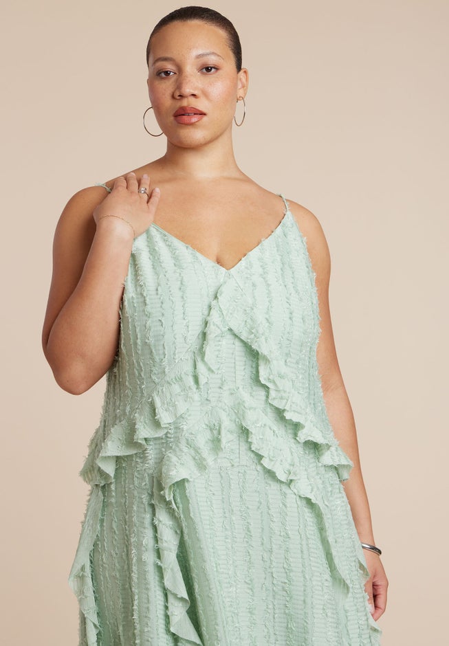 Textured Ruffle Cami Dress image number 2