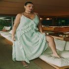 Textured Ruffle Cami Dress image number null