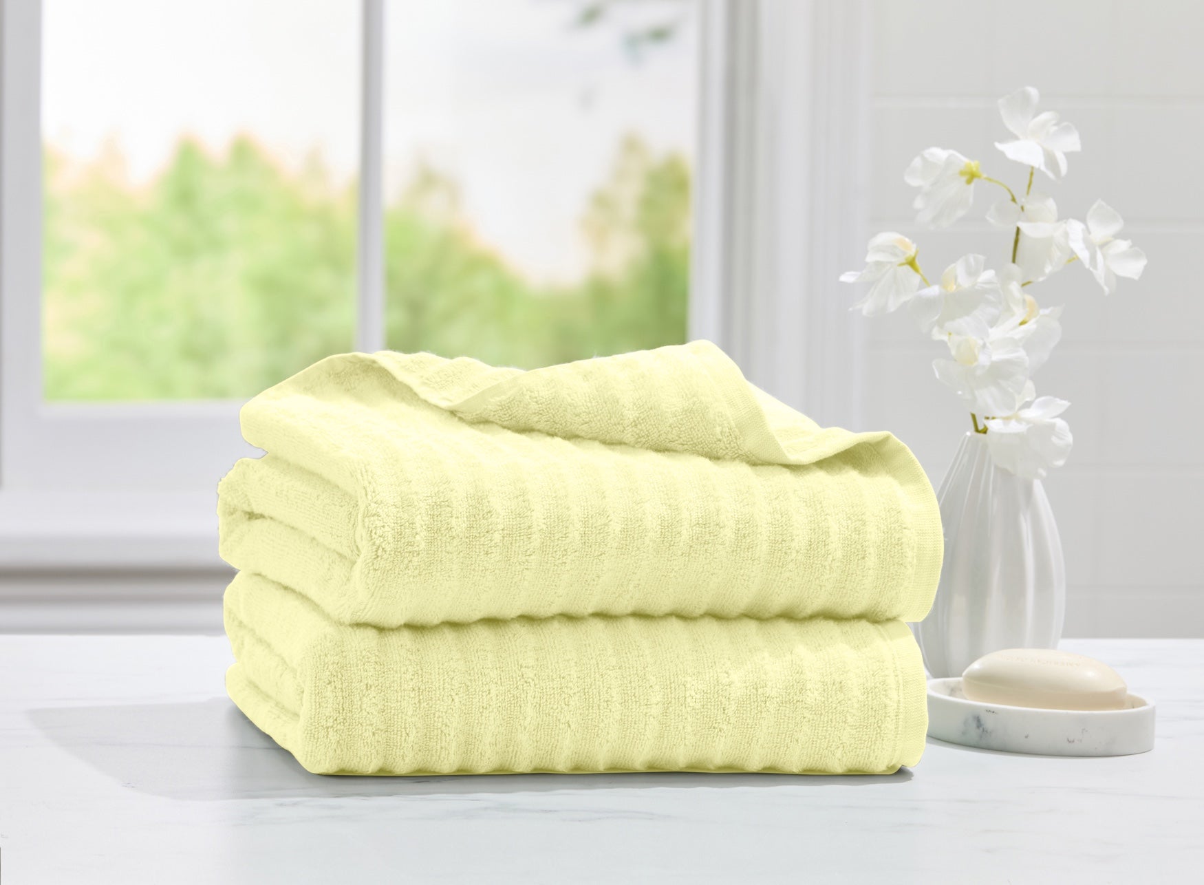 2-Pc. Ribbed Cotton Bath Towel Set image number 0