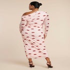 Asym Neck Printed Mesh Dress image number null