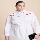 Embroidered Mini Shirt Dress image number null