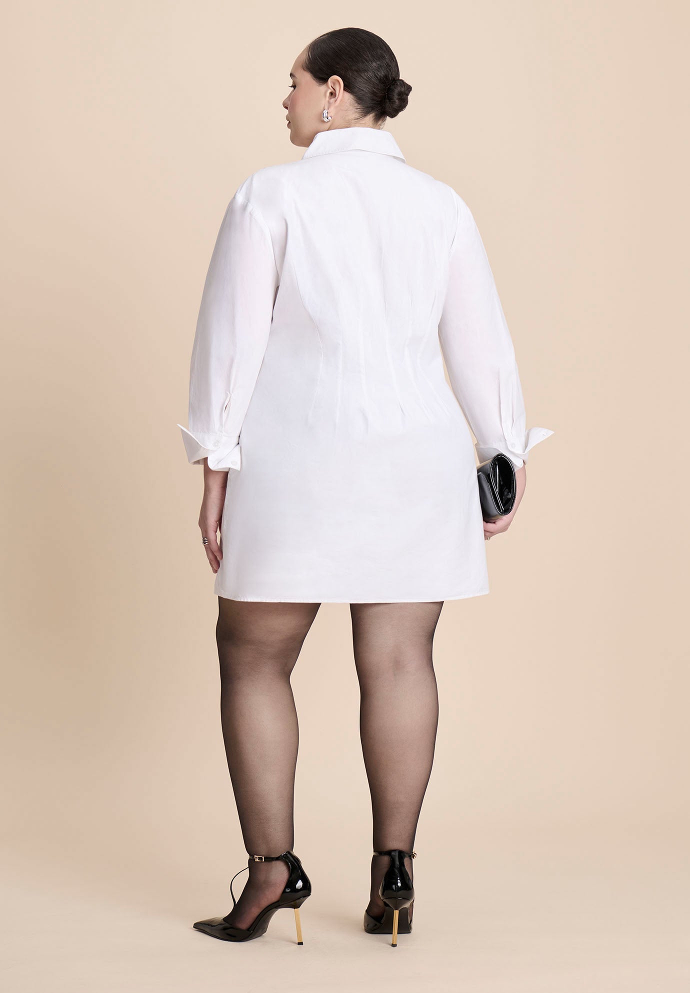 Embroidered Mini Shirt Dress image number 5