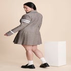 Pleated Plaid Mini Dress image number null