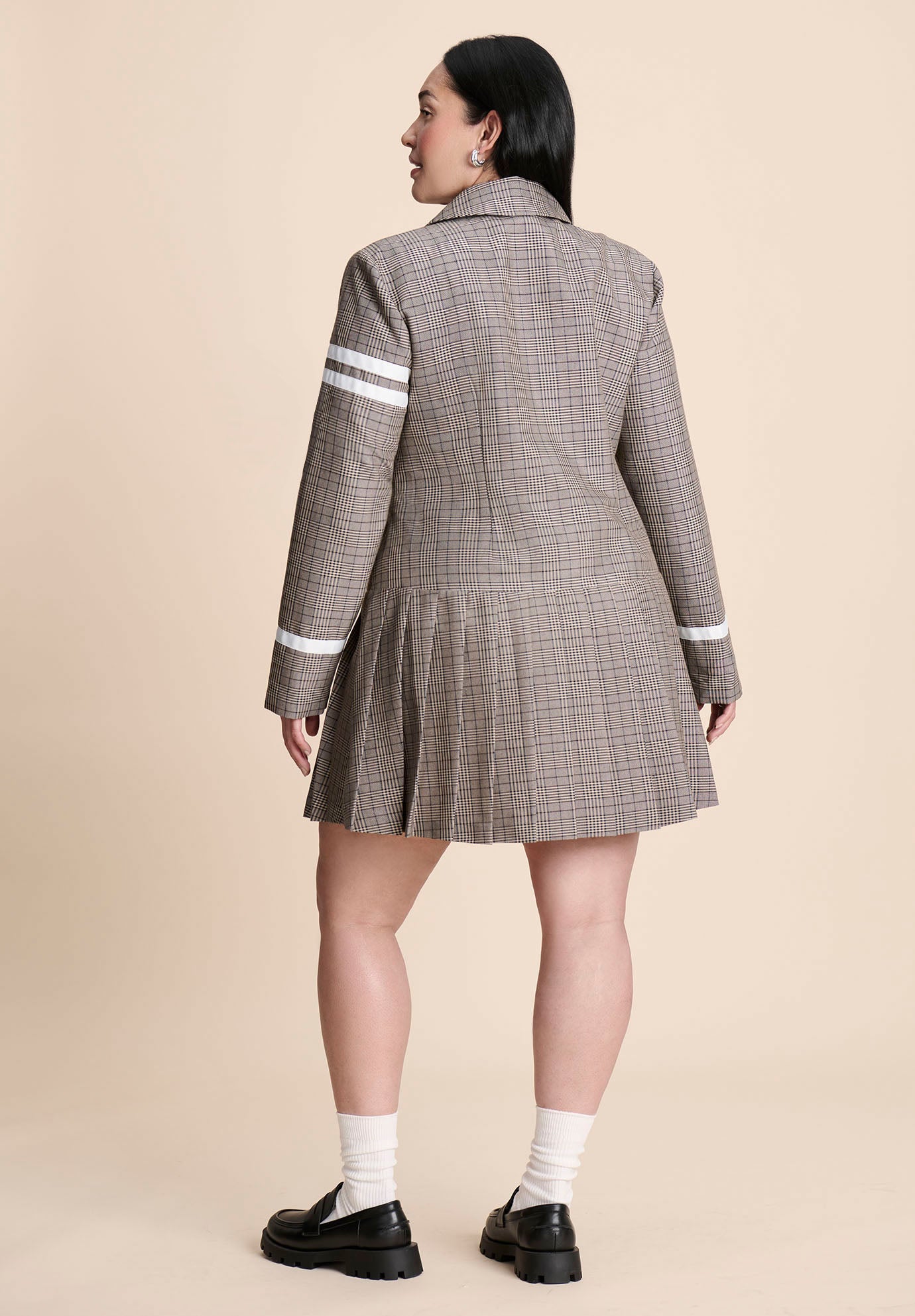 Pleated Plaid Mini Dress image number 4