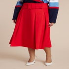 Pleated Belted Midi Skirt image number 3