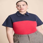 Asym Zipper Neck Polo Shirt image number null