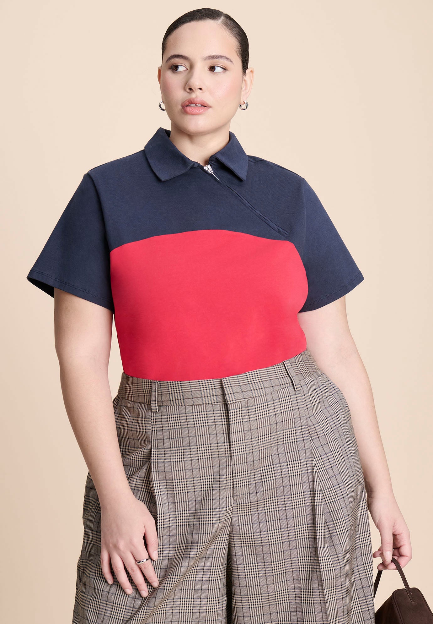 Asym Zipper Neck Polo Shirt image number 2