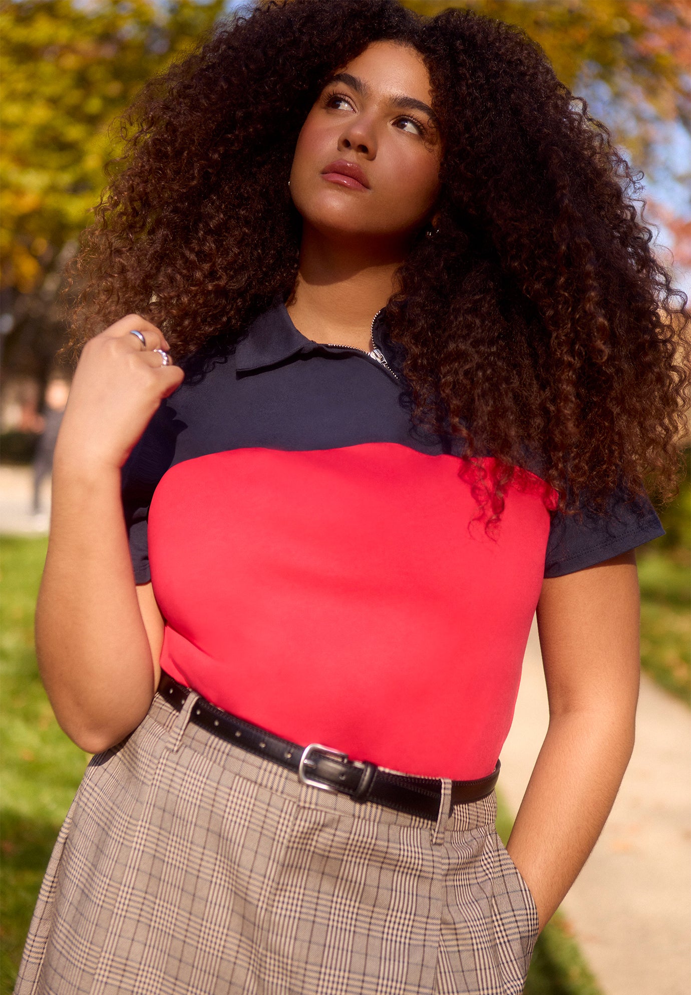 Asym Zipper Neck Polo Shirt image number 0