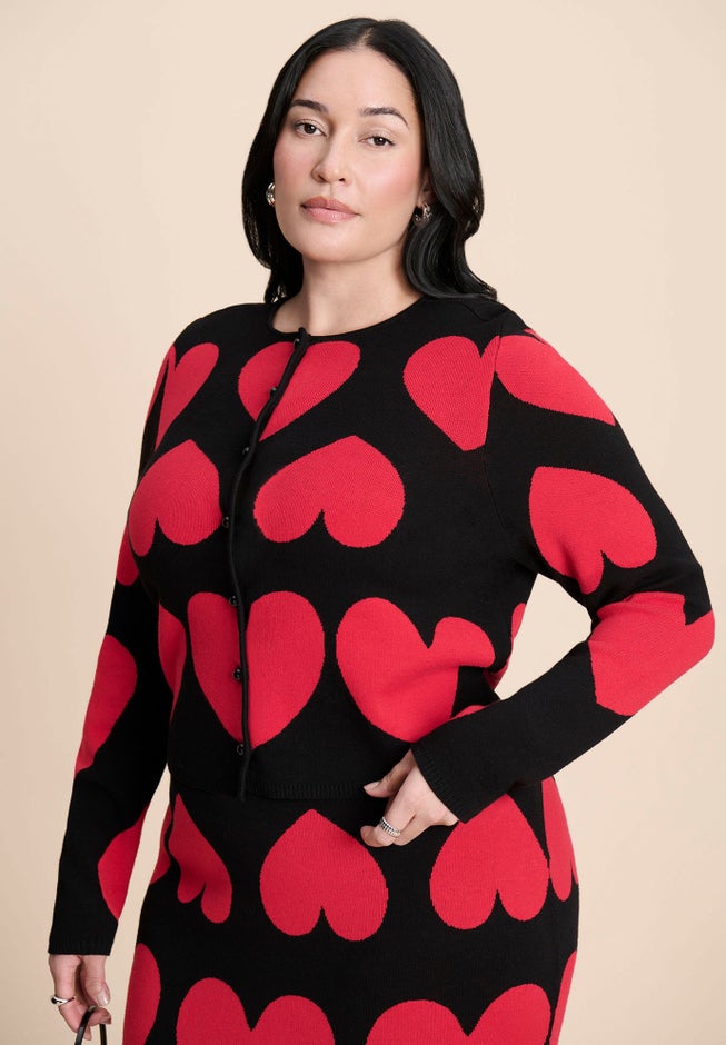 Heart Cropped Cardigan image number 2