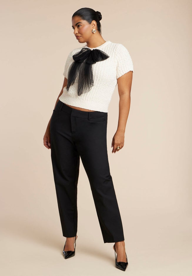 Sweater With Sheer Bow image number 3