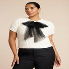 Sweater With Sheer Bow image number null