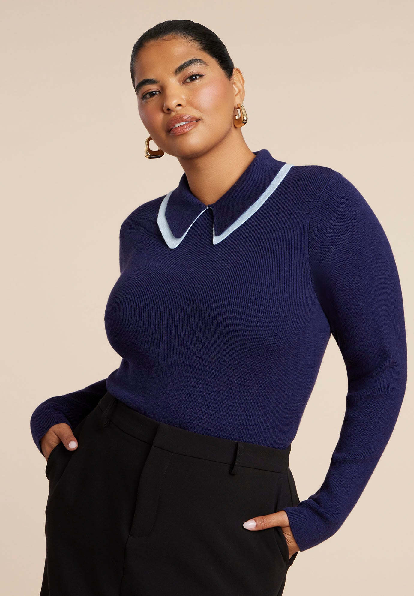Double Collared Sweater image number 0