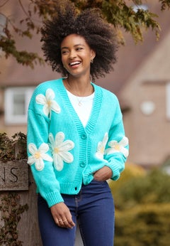 V-Neck Daisy Cardigan