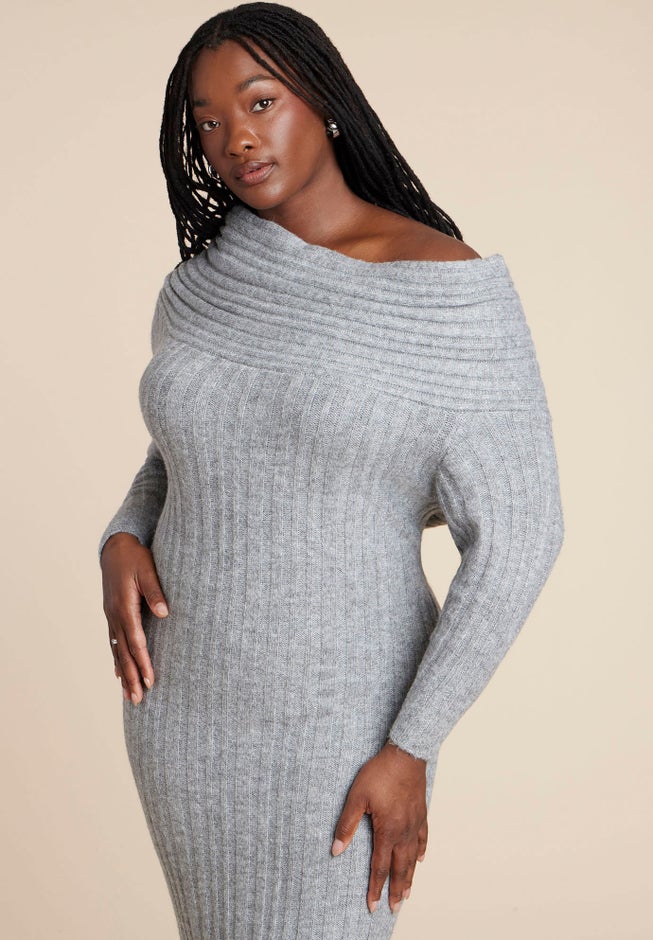 High Collar Sweater Dress image number 1