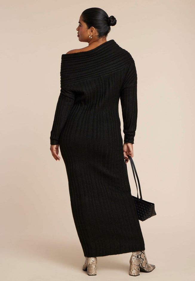 High Collar Sweater Dress image number 3