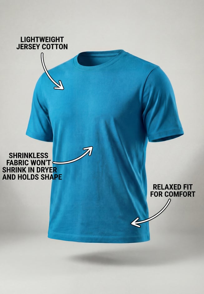 Shrink-Less&trade; Lightweight Crewneck T-Shirt image number 1