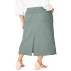 Classic Cotton Denim Midi Skirt image number 2