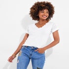V-Neck Eyelet Tee image number null