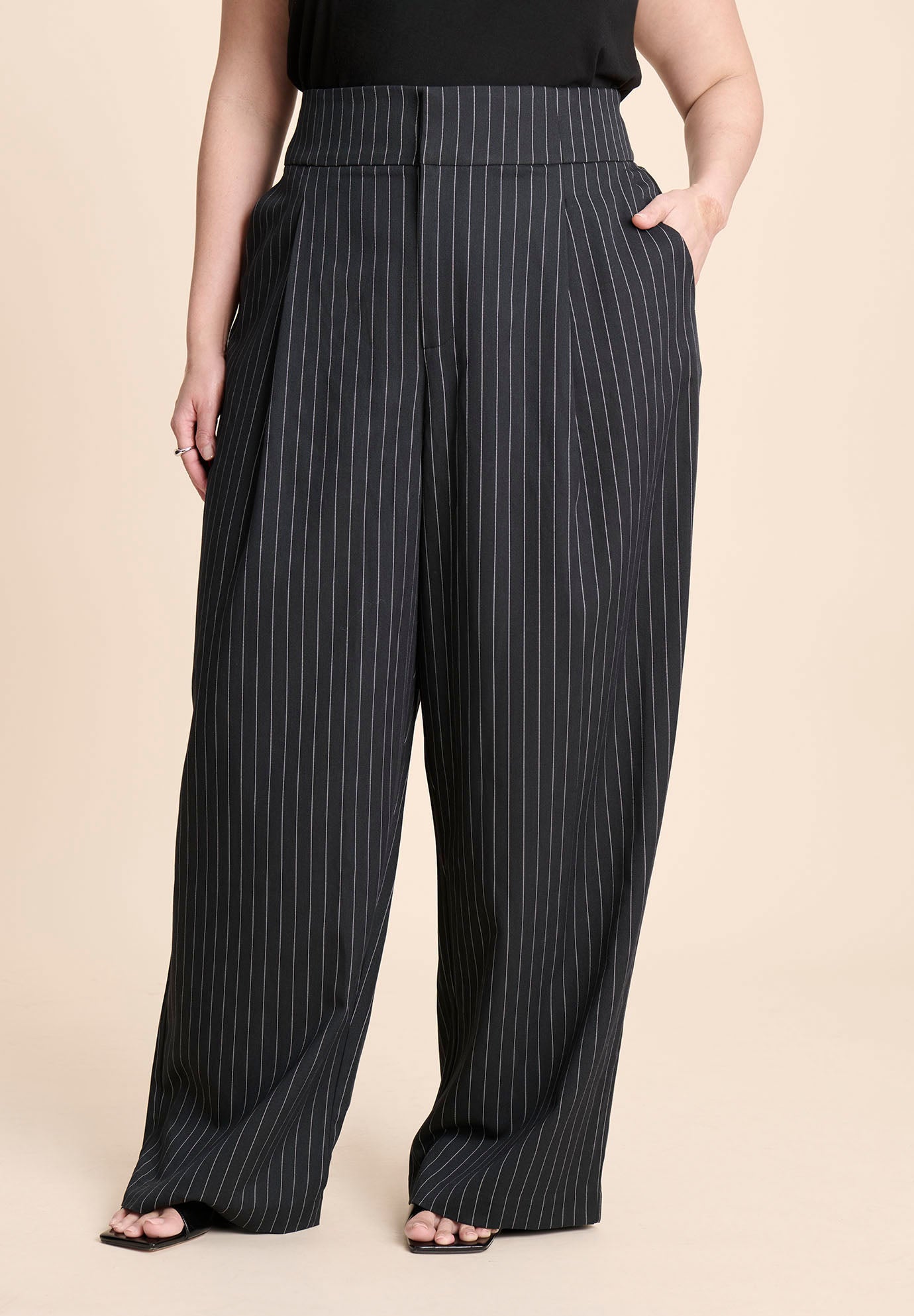 Corset Pinstripe Wide Leg Trouser image number 0