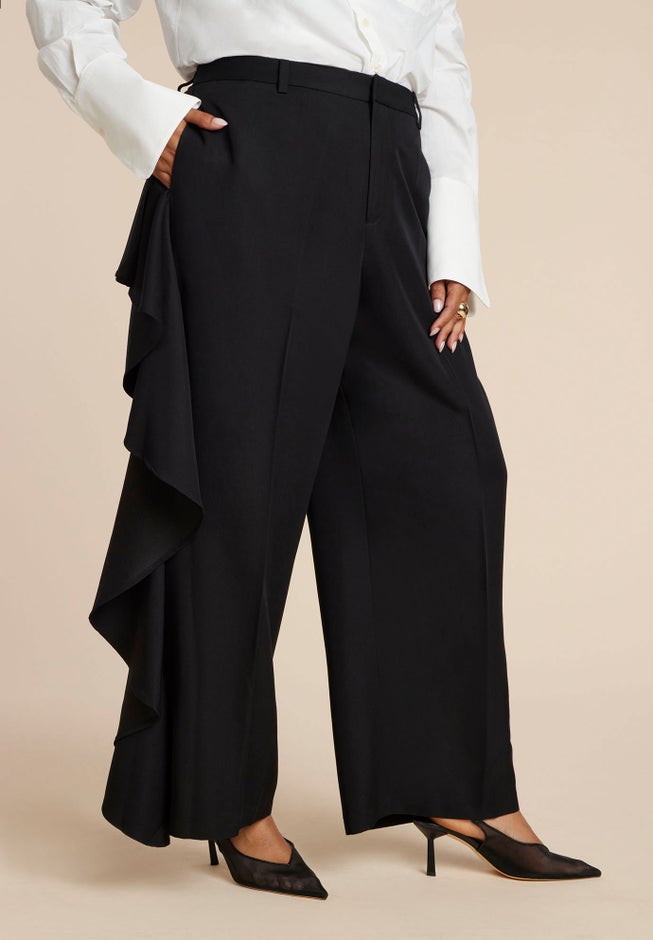 Wide Leg Pant With Drape image number 1