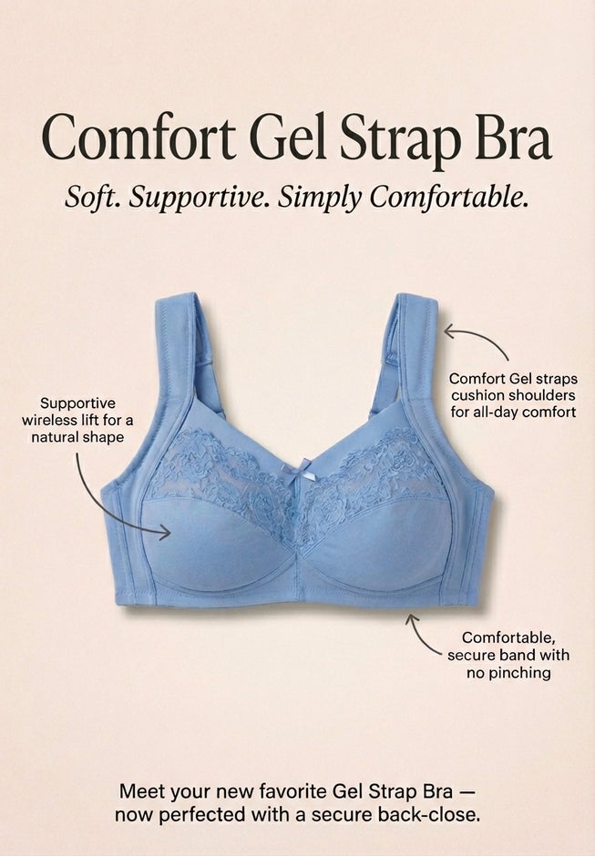 Comfort Choice&reg; Full Coverage Gel Strap Bra image number 3