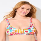 Scoop Neck Shirred Bikini Top image number null