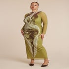 Printed Mesh Dress image number null