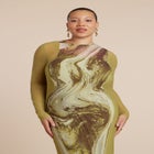 Printed Mesh Dress image number null