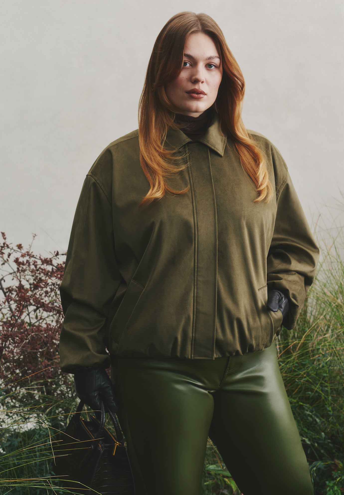 Faux Suede Bomber Jacket image number 0