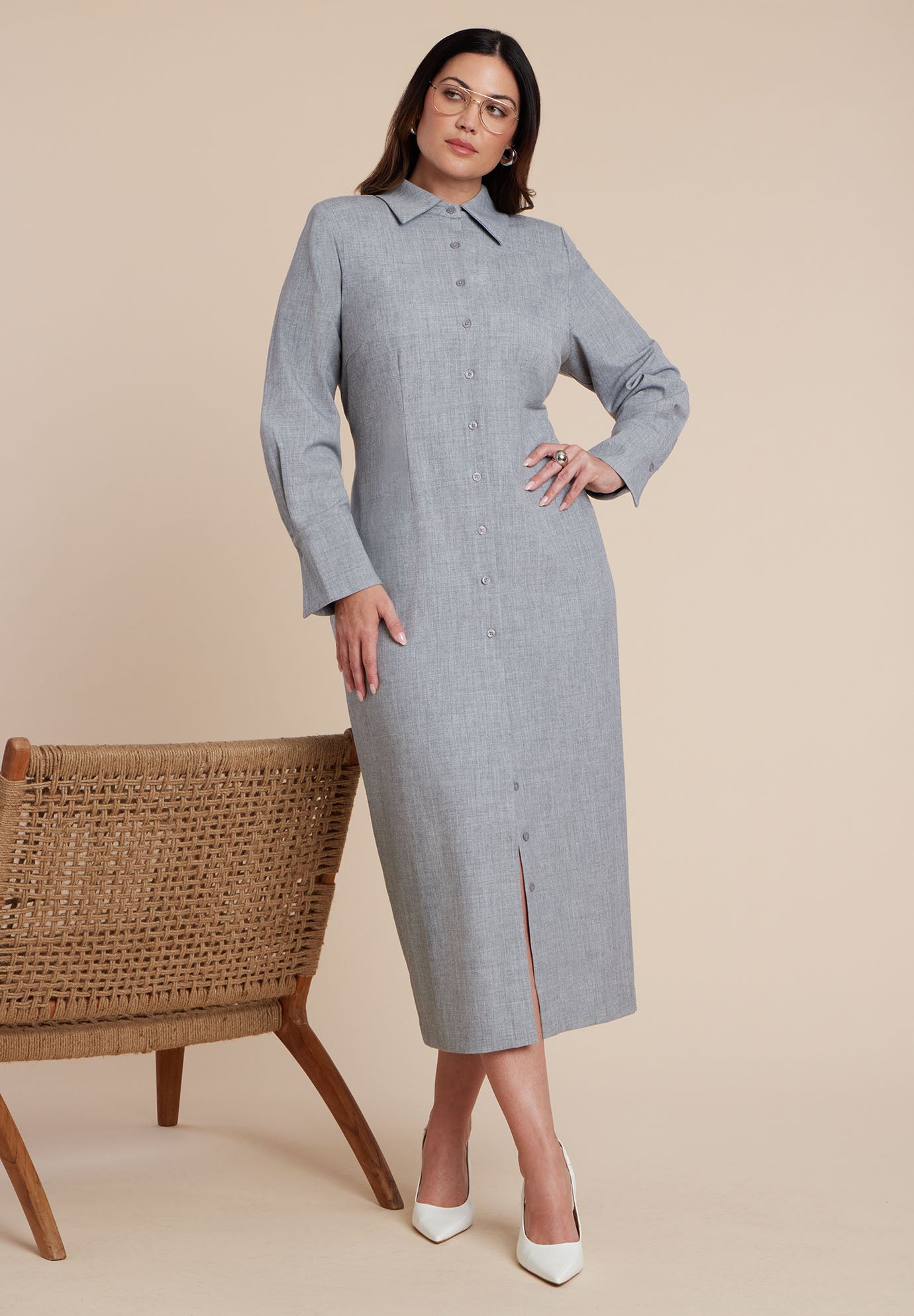 Collared Midi Dress image number 3