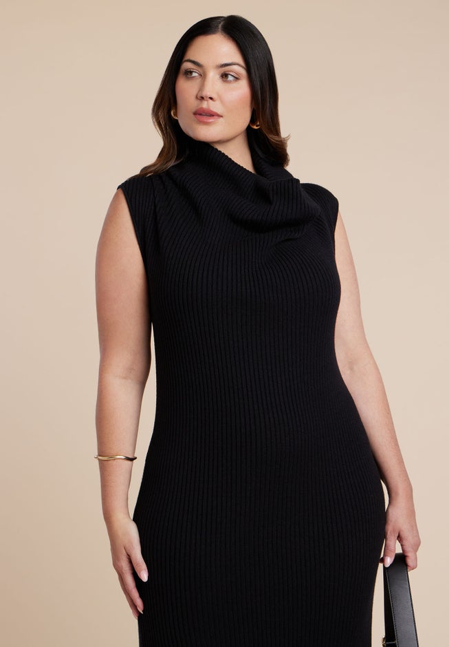 Tall Neck Sweater Dress image number 2