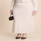 Ribbed Sweater Trumpet Maxi Skirt image number null