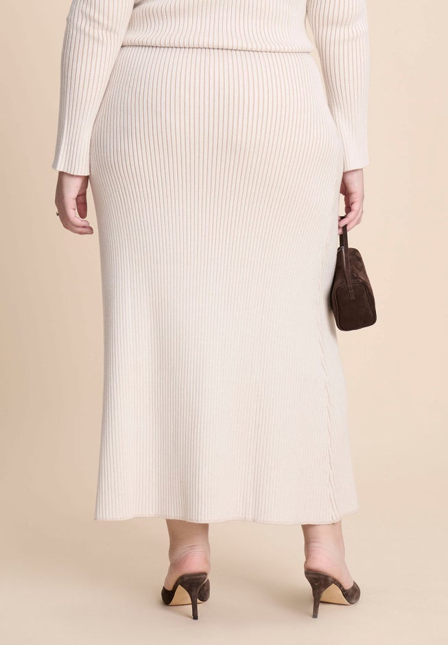 Ribbed Sweater Trumpet Maxi Skirt image number 2