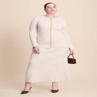 Ribbed Sweater Trumpet Maxi Skirt image number null