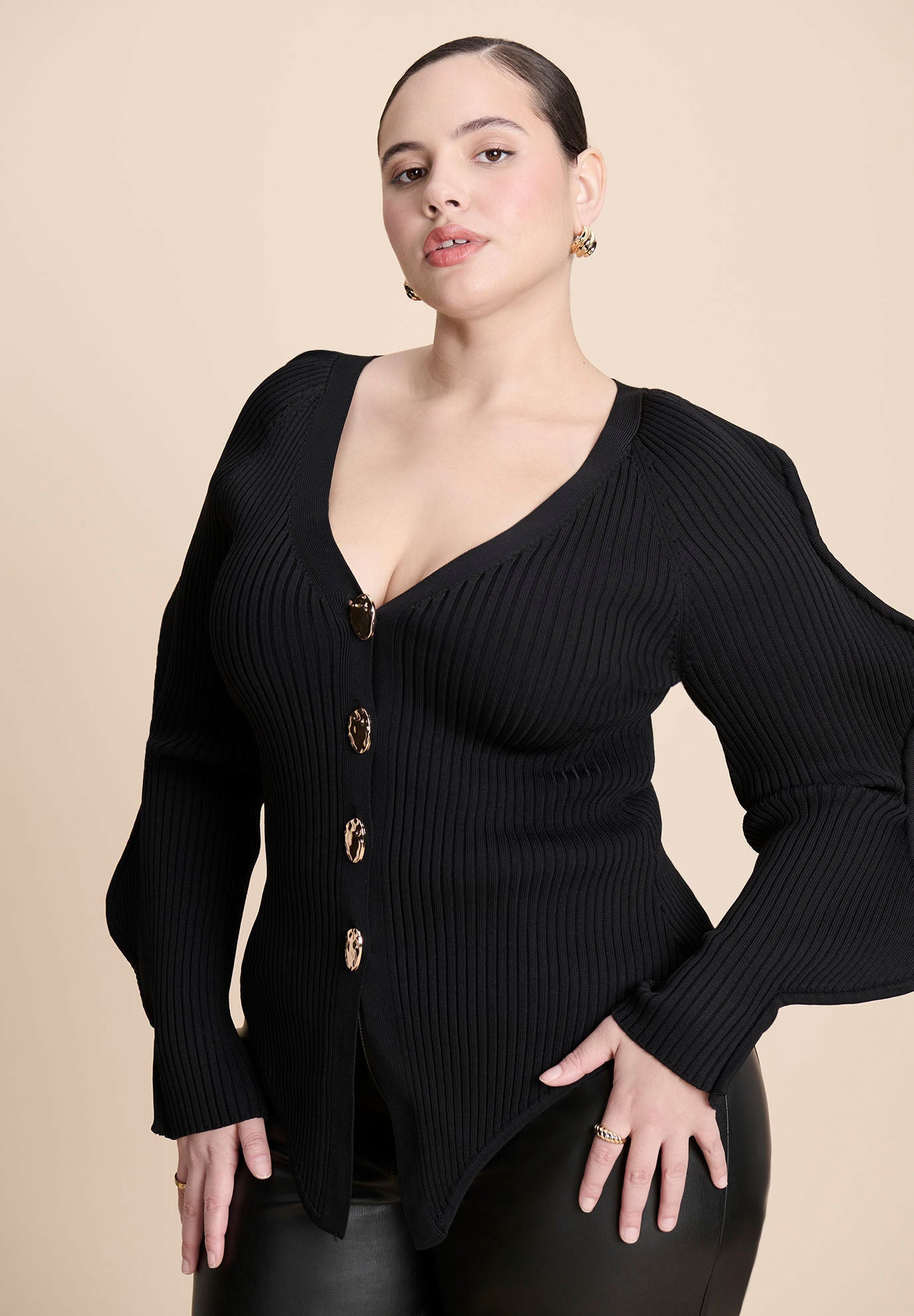 Rounded Sleeve Cardigan image number 2