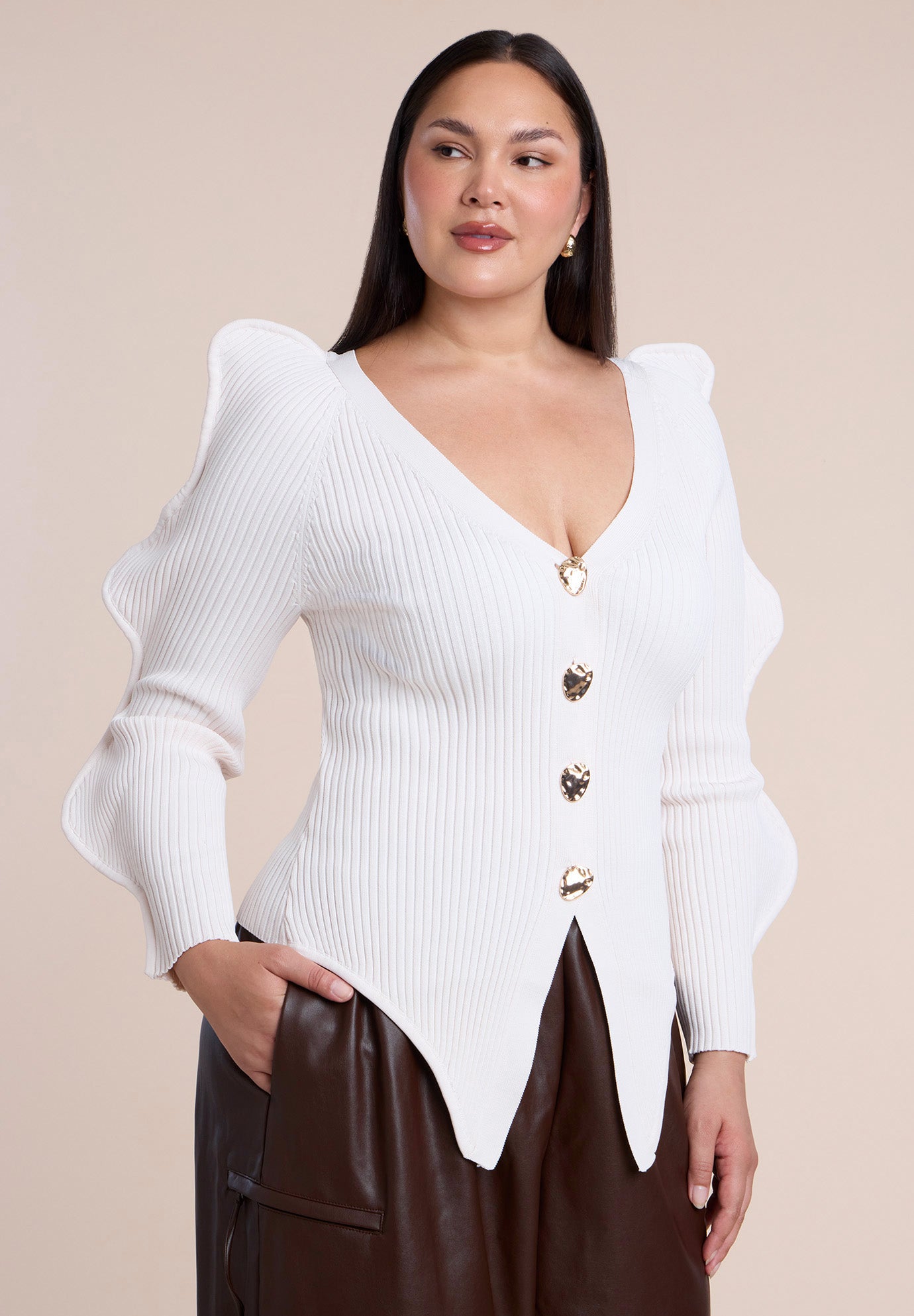 Rounded Sleeve Cardigan image number 0
