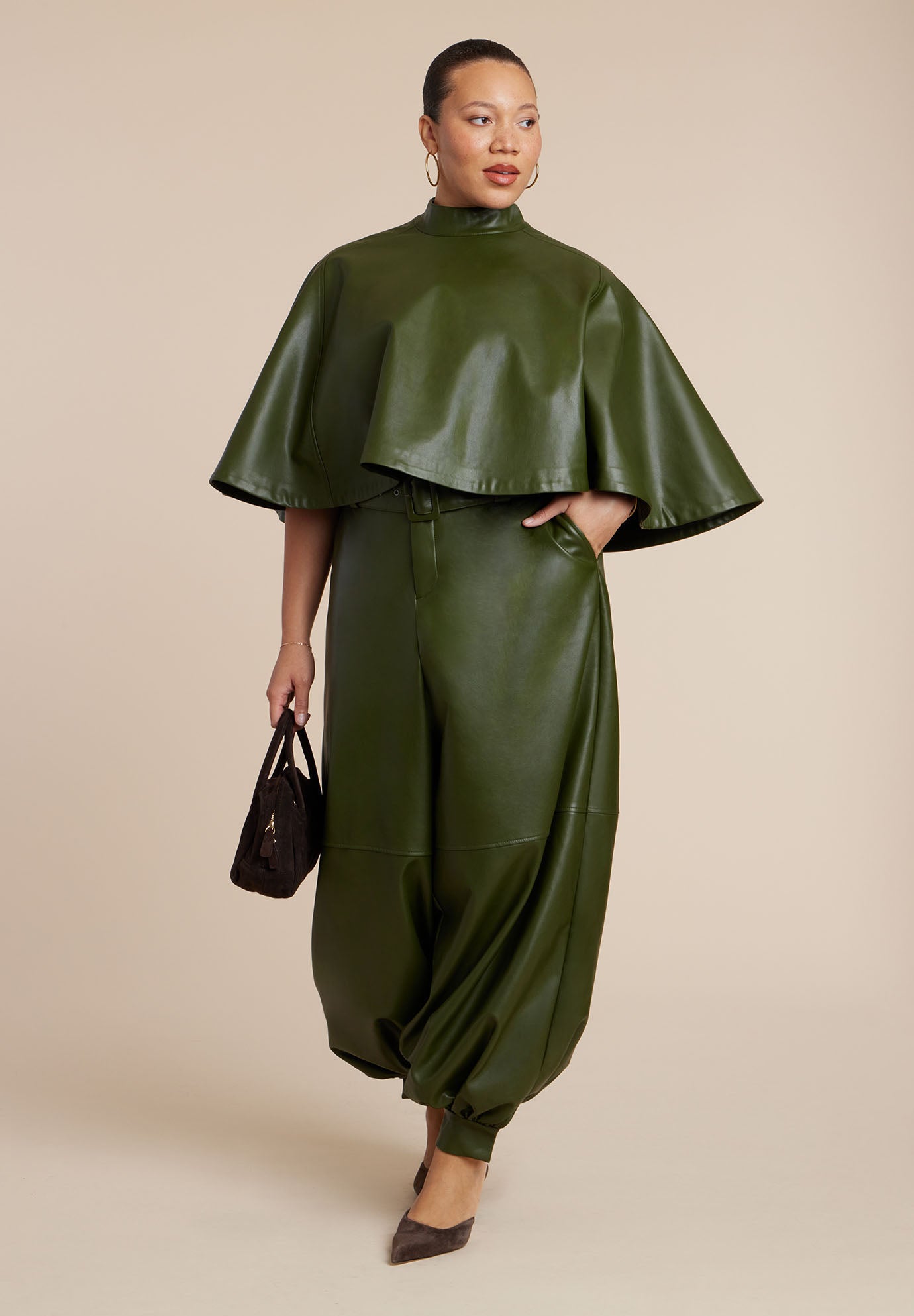 Faux Leather Cape Top image number 3