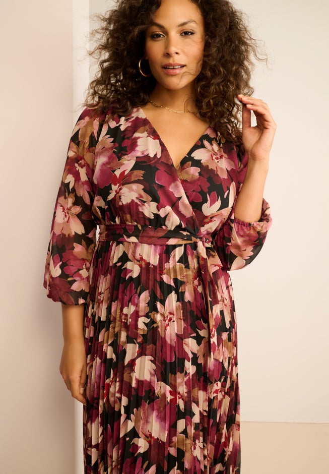 Pleated Chiffon Maxi Dress image number 2