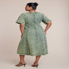 V Neck Flare Denim Dress image number null