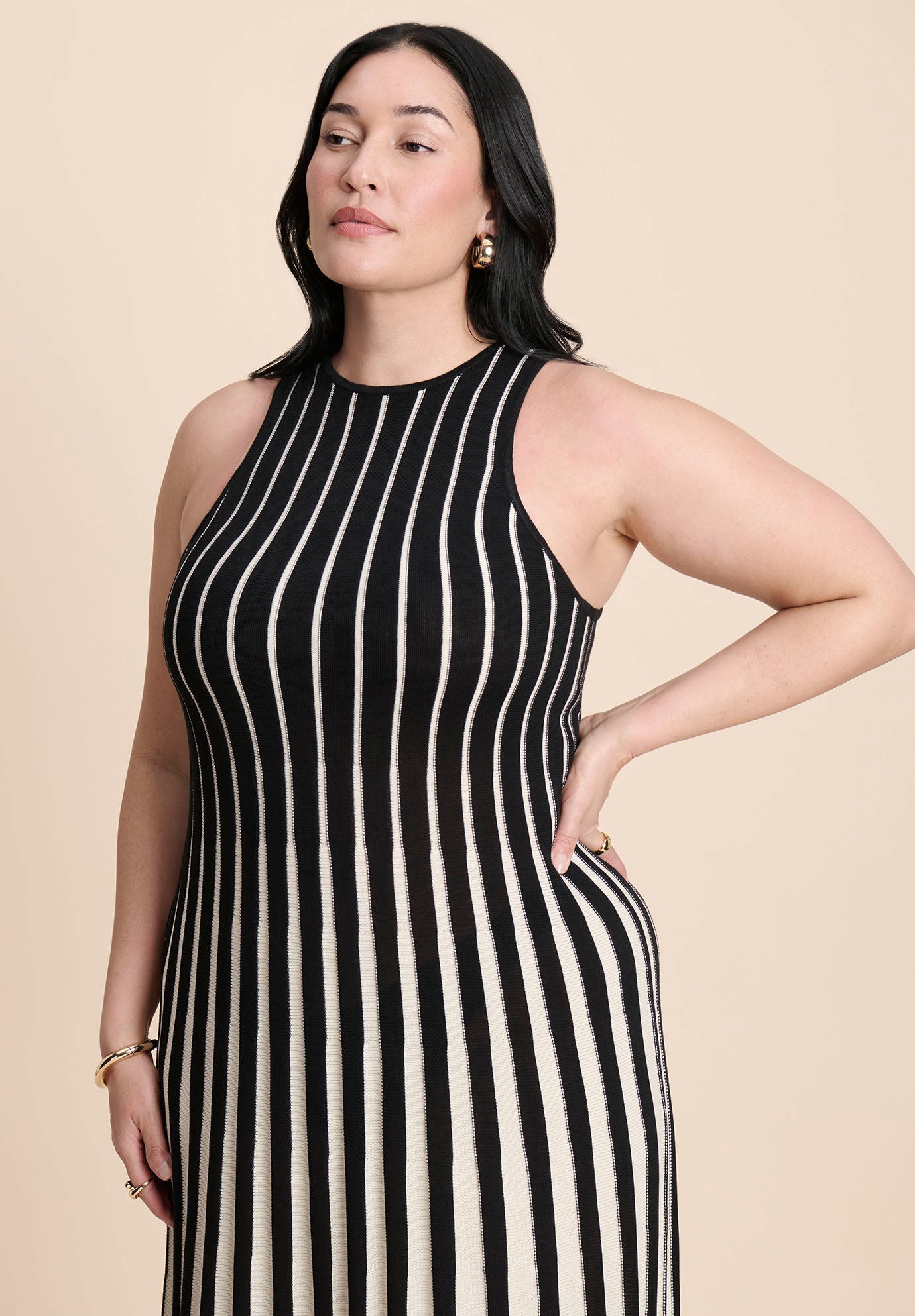 Two Tone Sweater Dress image number 2