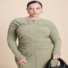 Zipper Front Maxi Dress image number null