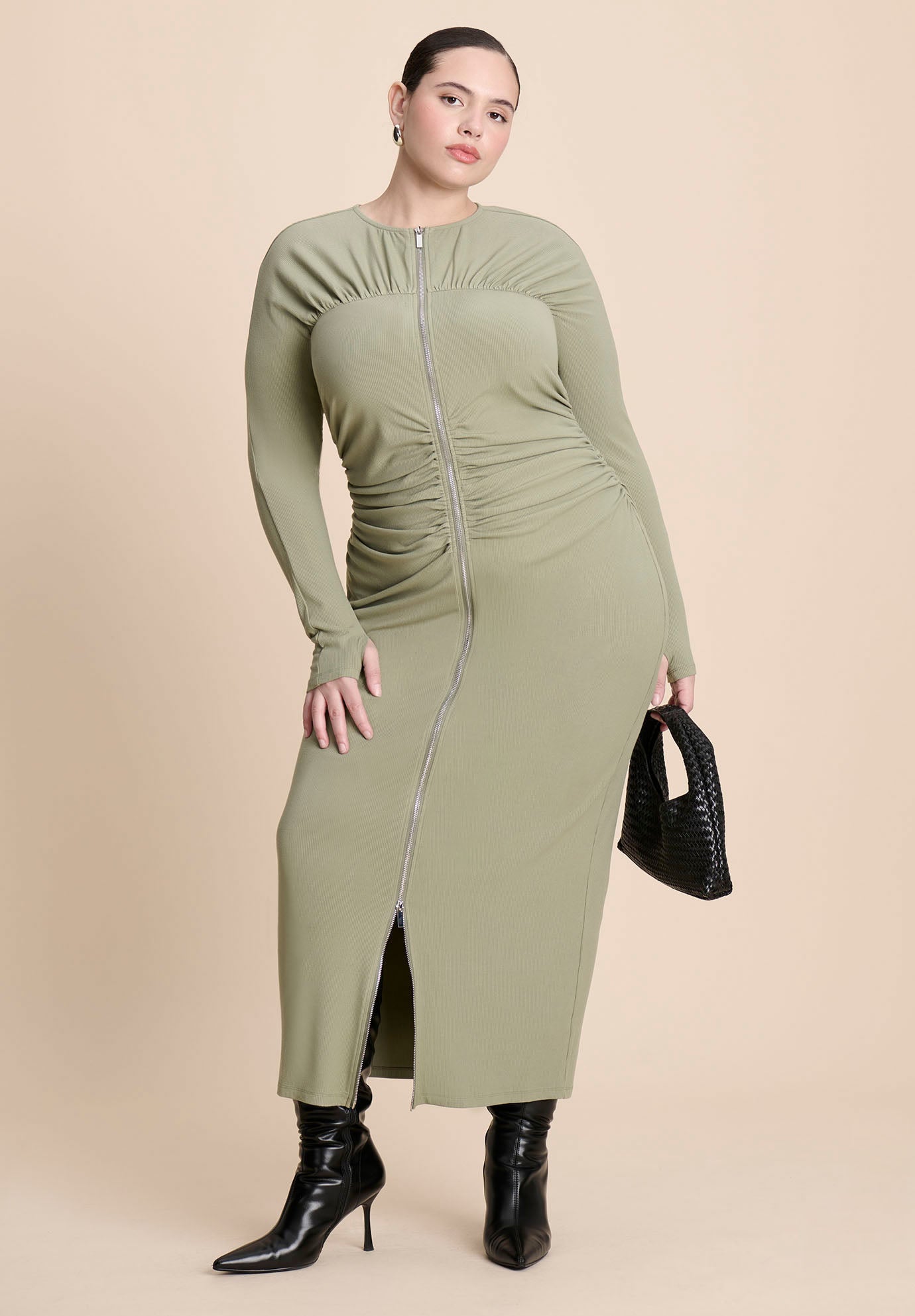 Zipper Front Maxi Dress image number 0