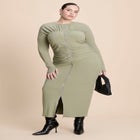 Zipper Front Maxi Dress image number null