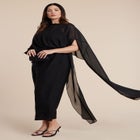 Flowy Sheer Cape Dress image number null