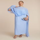 Flowy Sheer Cape Dress image number null